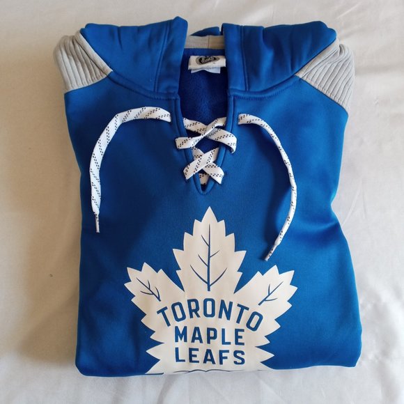 Toronto Maple Leafs Retro Blue Lace-Up Pullover Hoodie Size XL - Picture 8 of 8